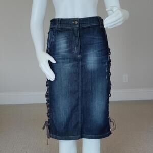 Just Cavalli Women's Blue and Navy Skirt